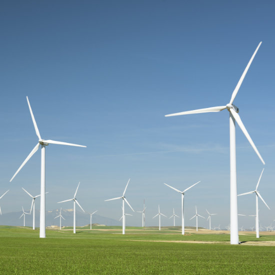 Teaser Natur Energie Windräder auf Wiese
