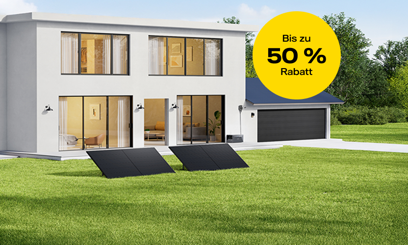 Bis zu 50 % Rabatt auf Balkonkraftwerke und Solarspeicher.