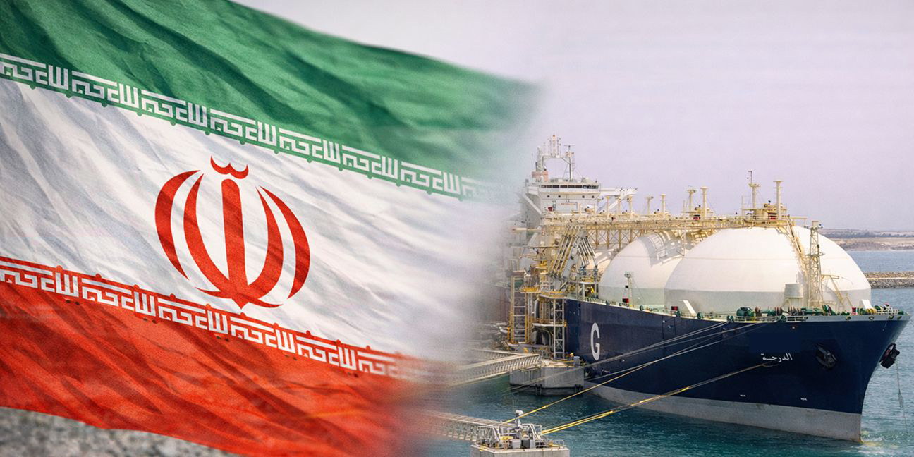 Dieses KI-Bild zeigt einen Gastanker und eine iranische Flagge (Bild-Info: KI-generiert)