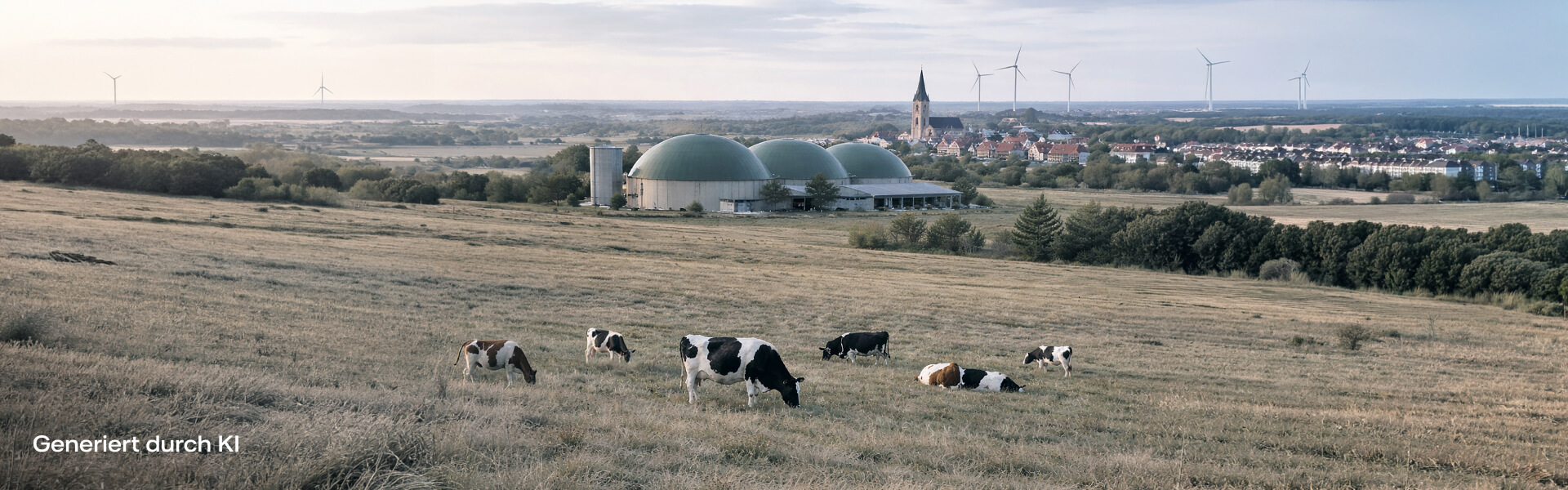 Kühe vor Biogasanlage