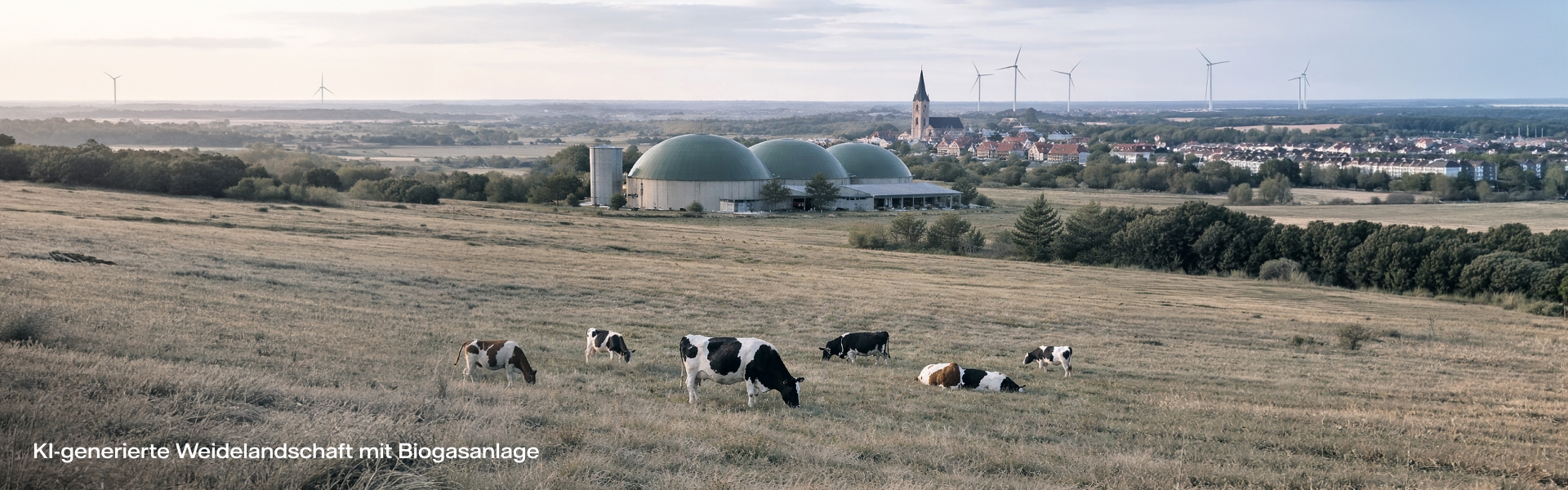 Kühe vor Biogasanlage