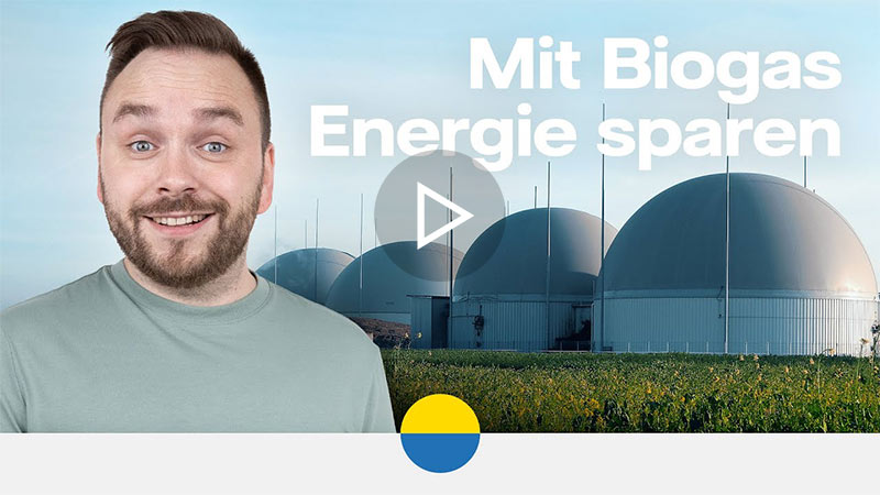 YouTube Thumbnail: Mit Biogas Energie sparen