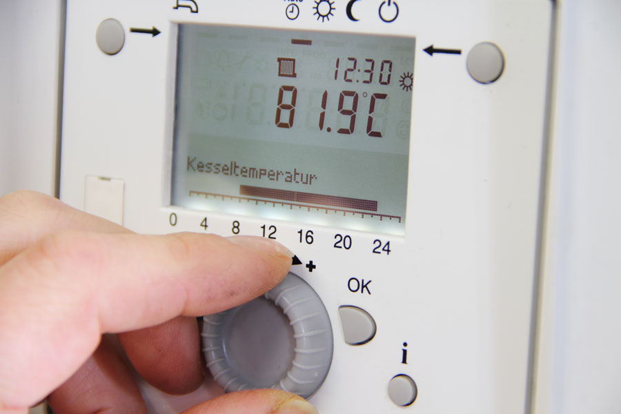 Thermostat: Einstellen der Kesseltemperatur