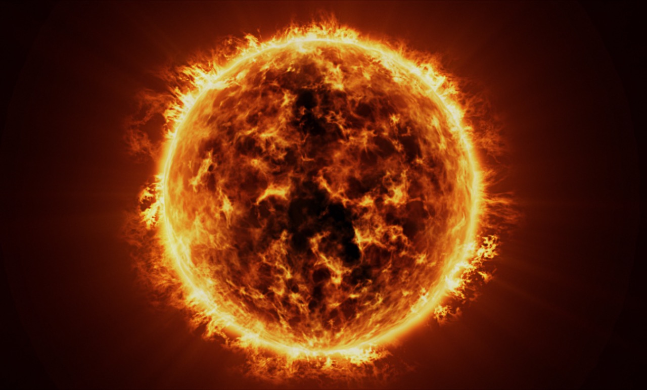 Die Sonne als natürliche Quelle der Kernfusion mit Plasmaausstrahlung