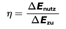 Wirkungsgrad-Formel