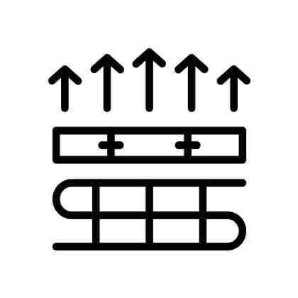 Symbol: Teppiche geeignet für Fußbodenheizung