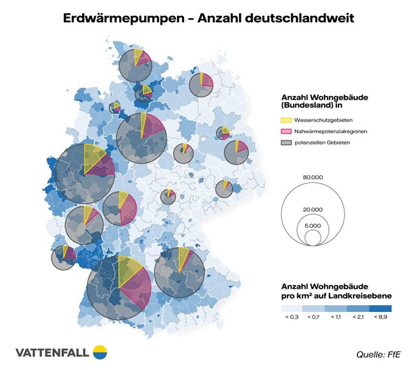 Grafik Erdwärmepumpen deutschlandweit