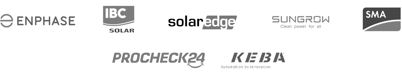 KEBA, ProCheck24, Enphase, Jinko, IBC Solar, Solaredge, Sungrow, SMA