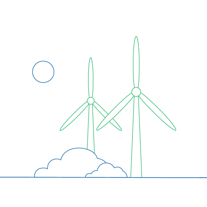 Illustration: Fördern Sie mit uns nachhaltige Energien!