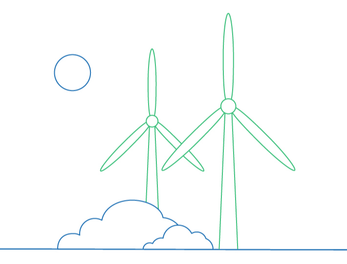 Illustration: Fördern Sie mit uns nachhaltige Energien!