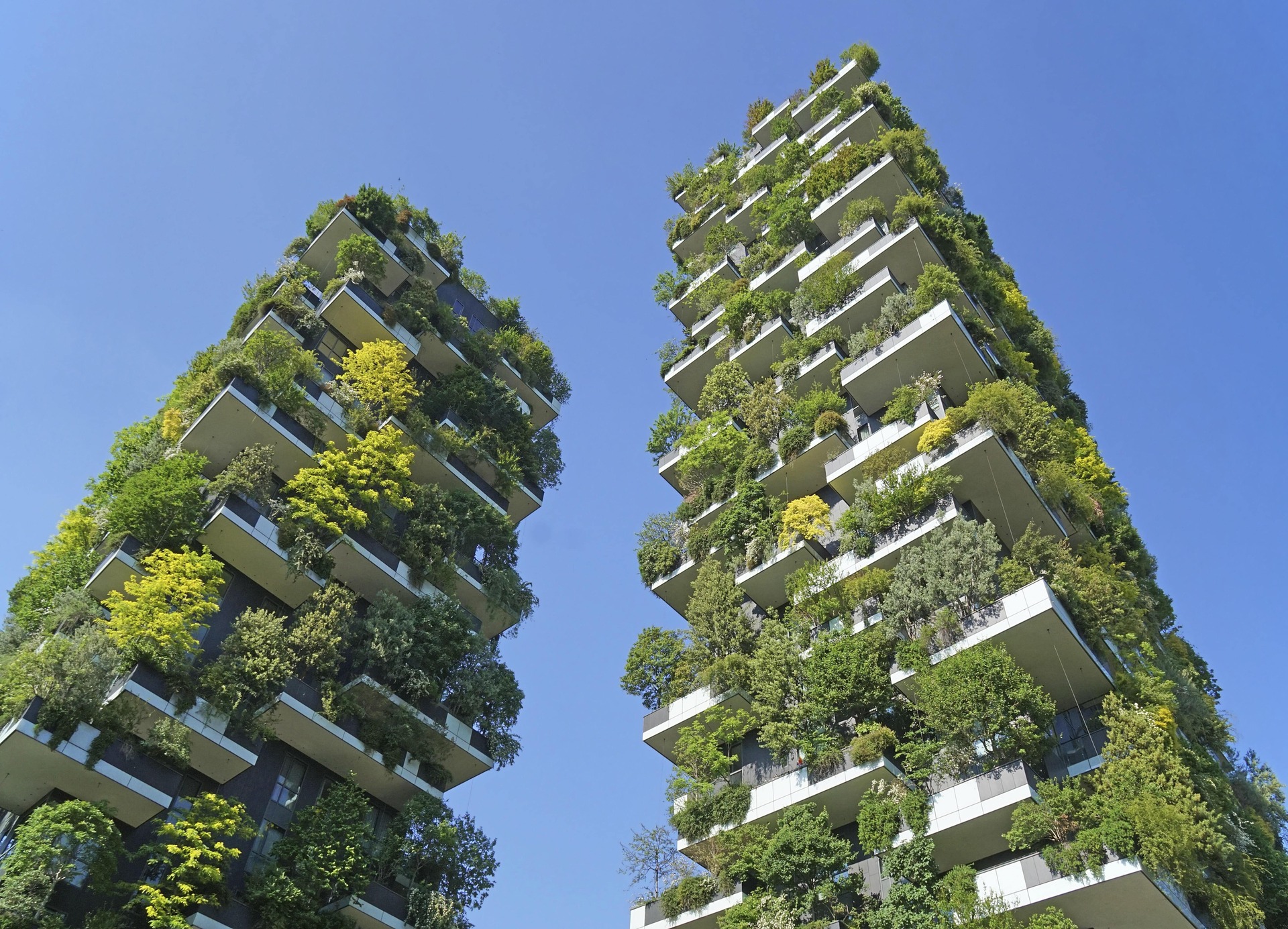 Vertikale Gärten an Mailander Hochhaustürmen