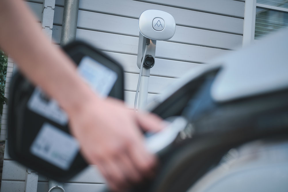 Feststoffbatterien Nahaufnahme Elektroauto laden