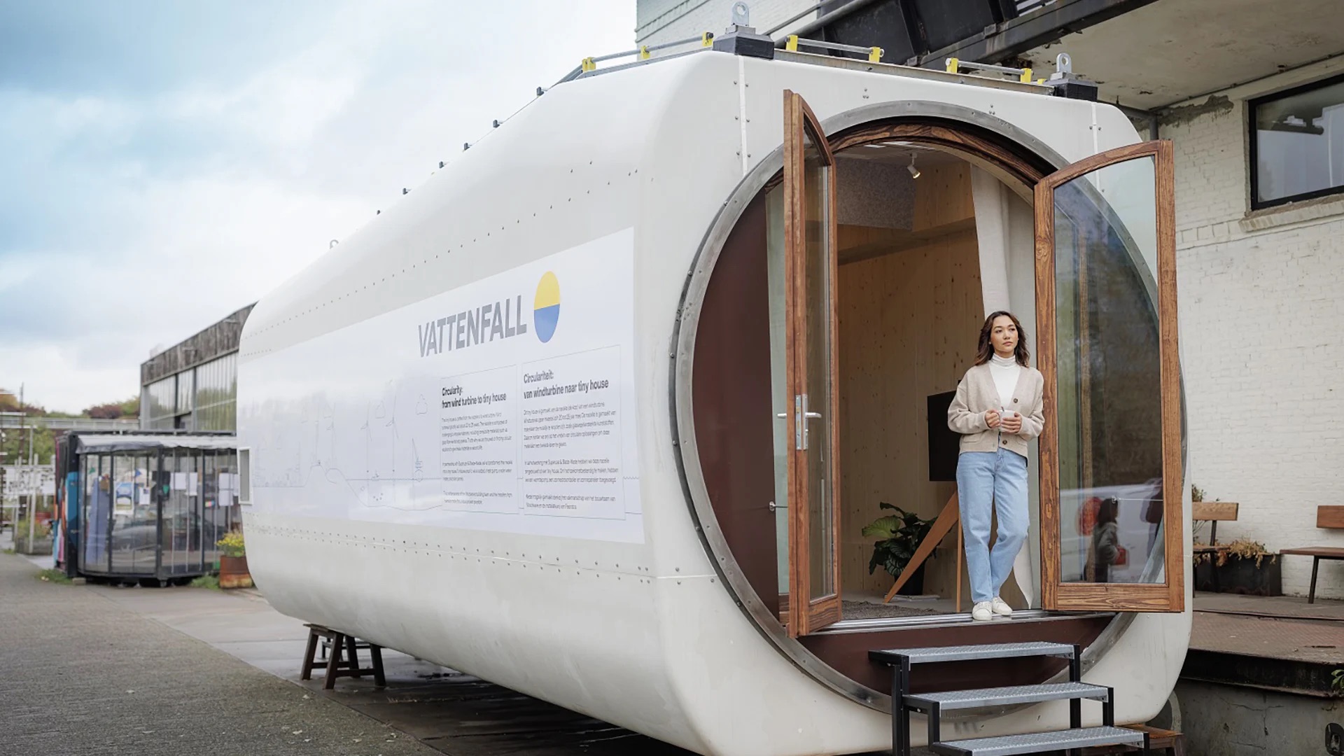 Bei Vattenfall wird die Gondel einer Windkraftanlage zum Tinyhaus