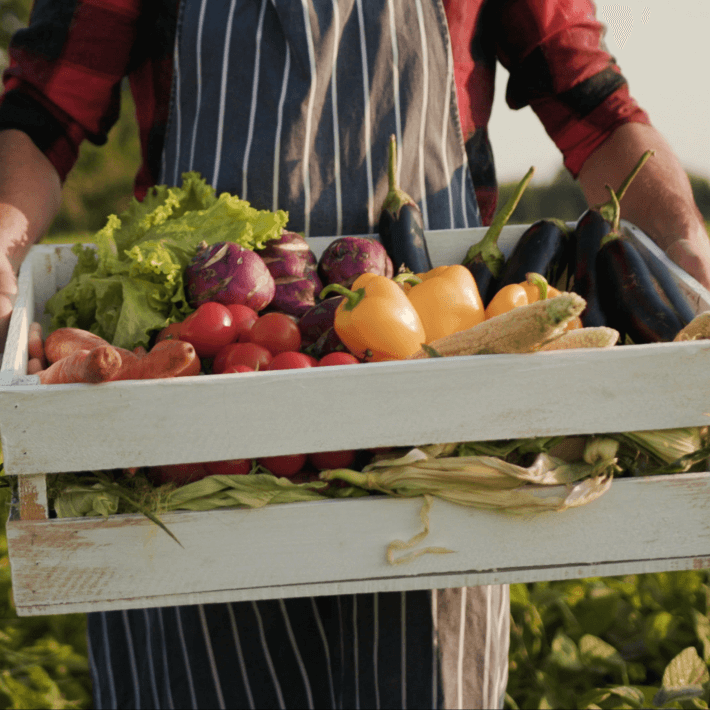 Gemüse- und Obstkisten vom Bauernhof