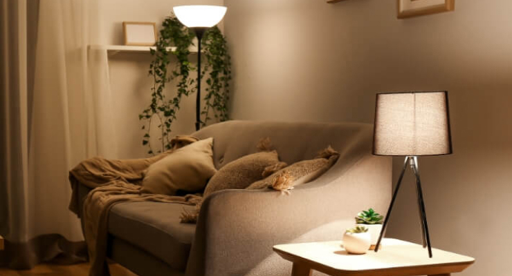 Beleuchtetes Wohnzimmer